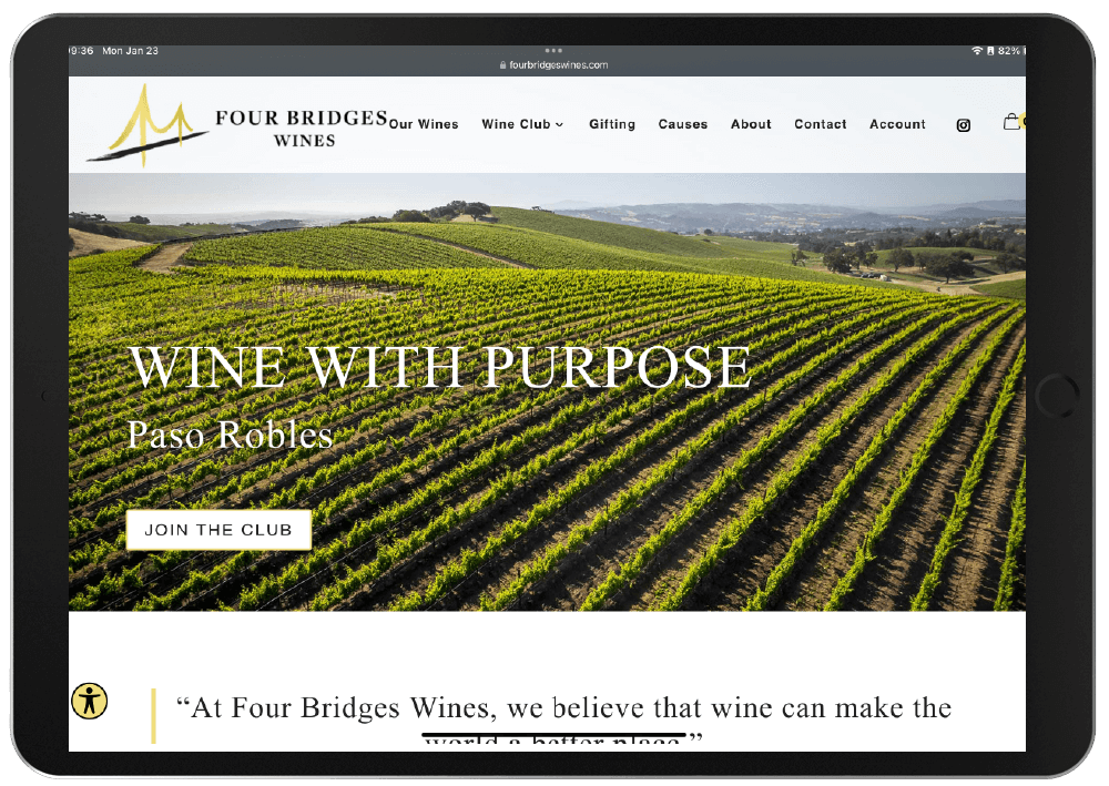 Responsive design fourbridgeswines tablet