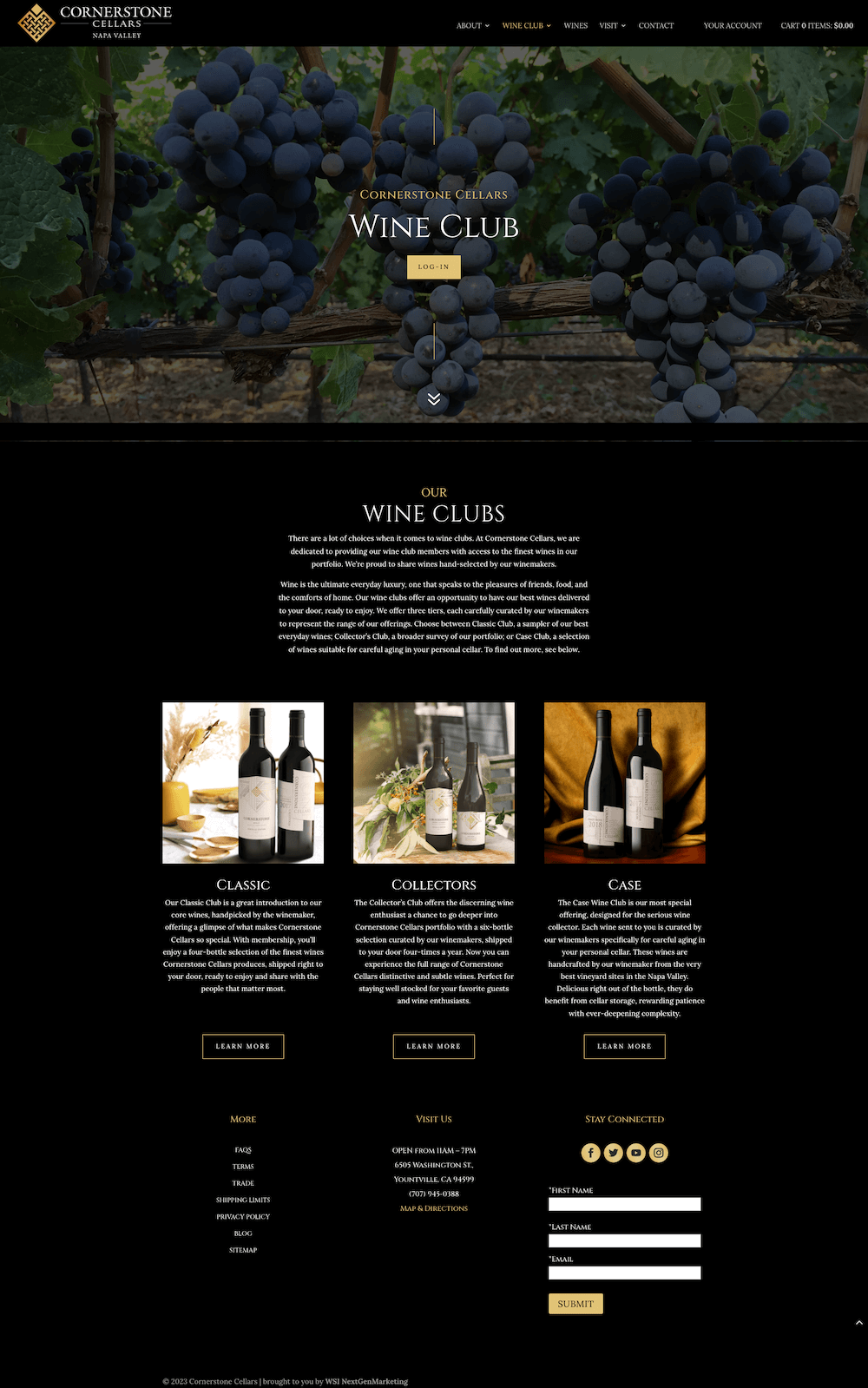 cornerstone cellars Wine club page 1