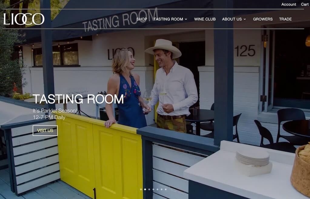 lioco homepage preview web design winery