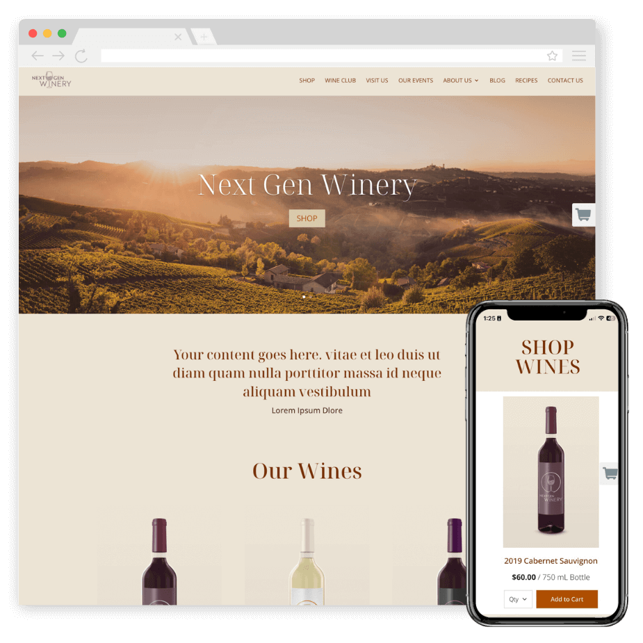 winery website layout template tuscany