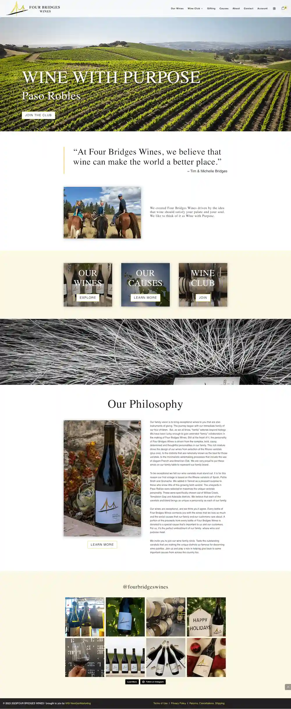 four bridges wine homepage 