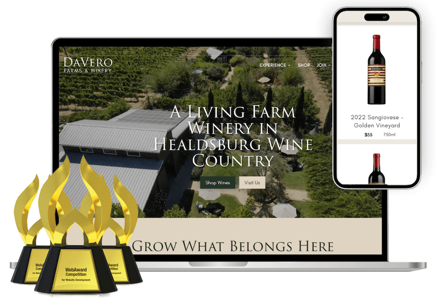 Davero wma web award laptop and mobile website