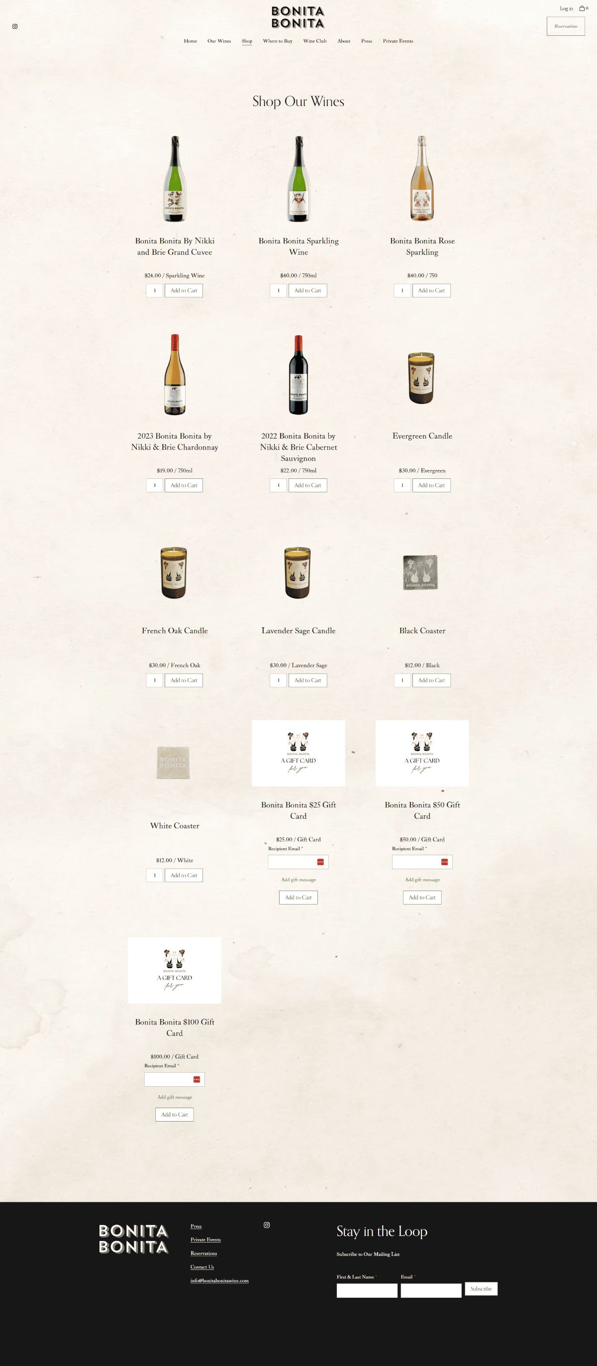bonitabonita online wine shop