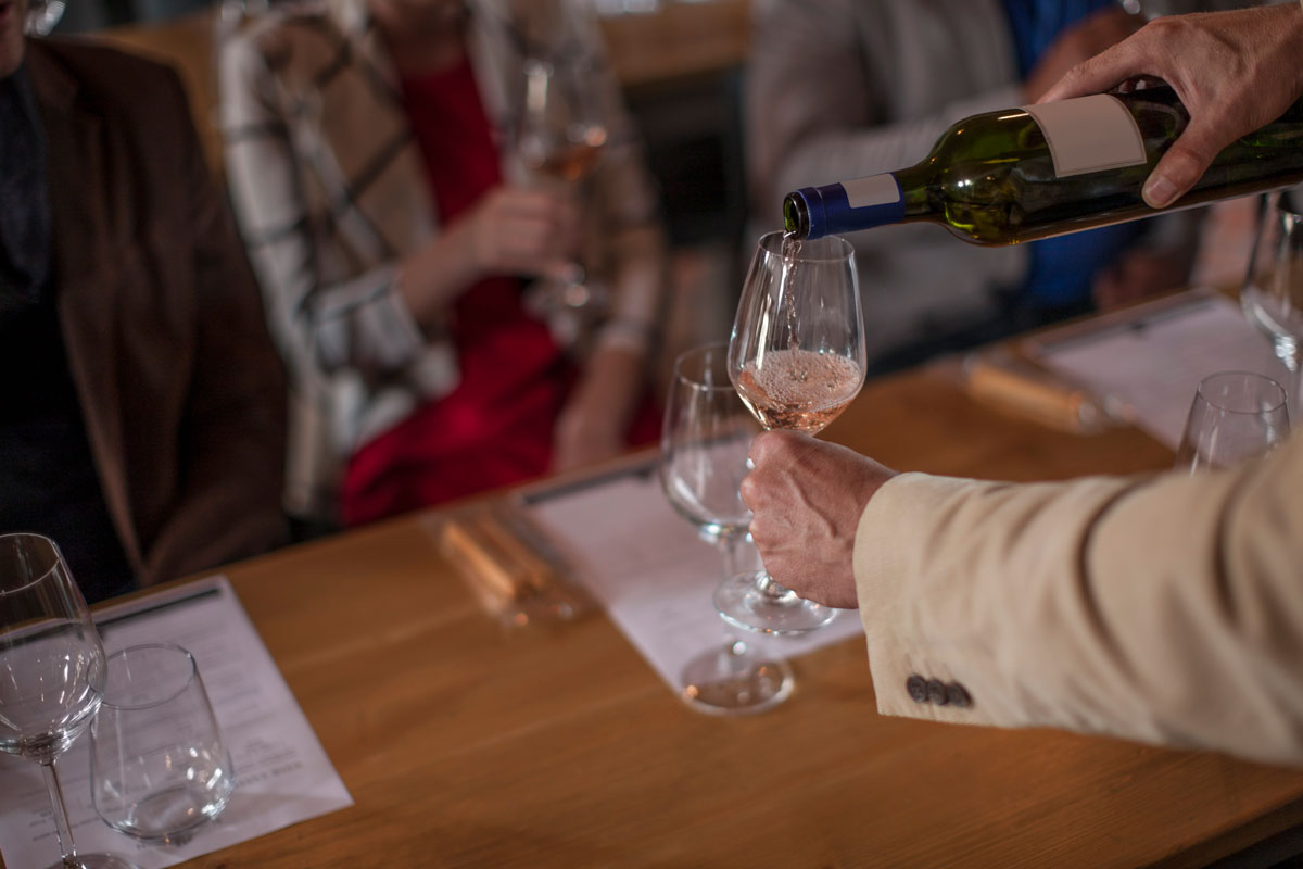 Wine tasting room experience for winery website content