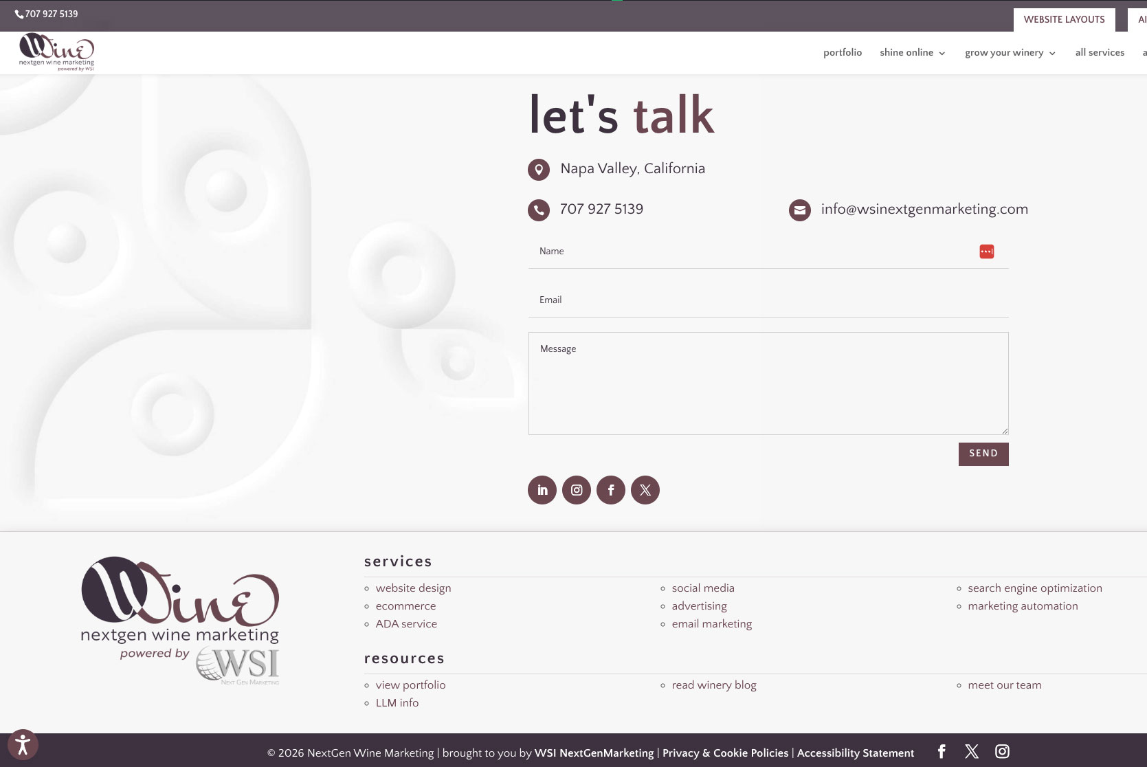 website footer example