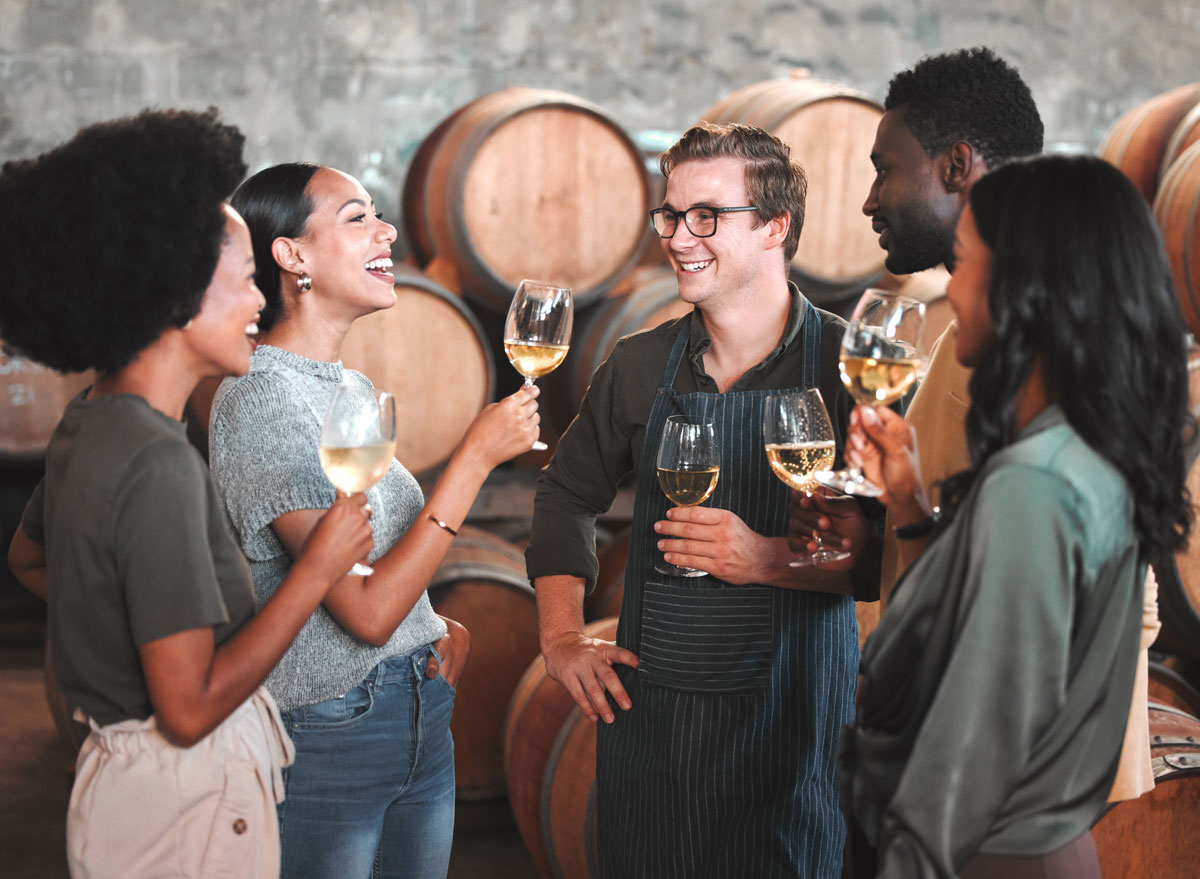 group of people at private event at winery